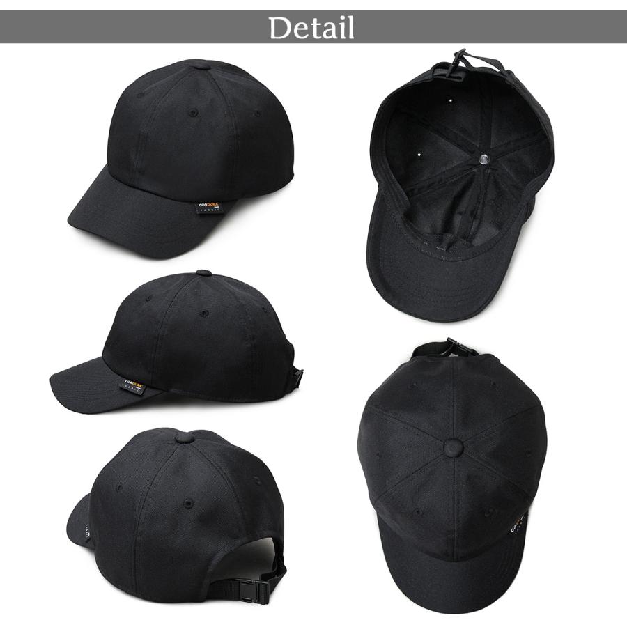 A.M.S. キャップ 帽子 メンズ ローキャップ 6パネル 黒