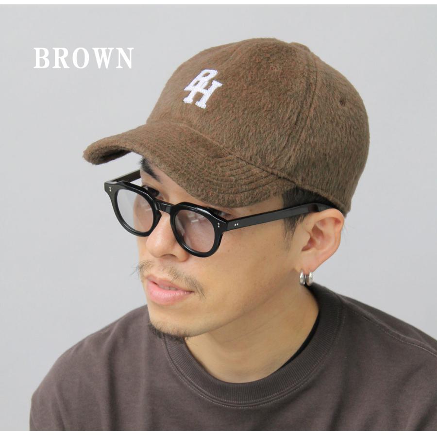 キャップ 帽子 メンズ 起毛 ロゴ フェルト 秋 冬 ベースボールキャップ 