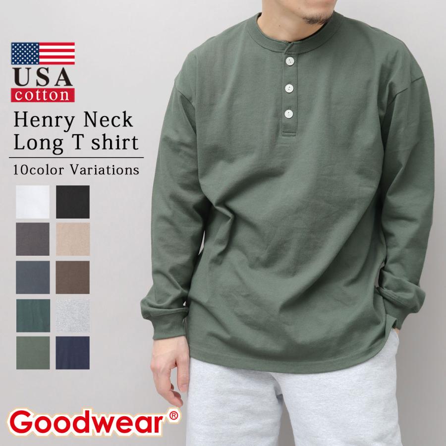 Goodwear グッドウェア ロングスリーブTシャツ ヘンリーネック Goodwear グッドウェア ロングスリーブTシャツ ヘンリーネック