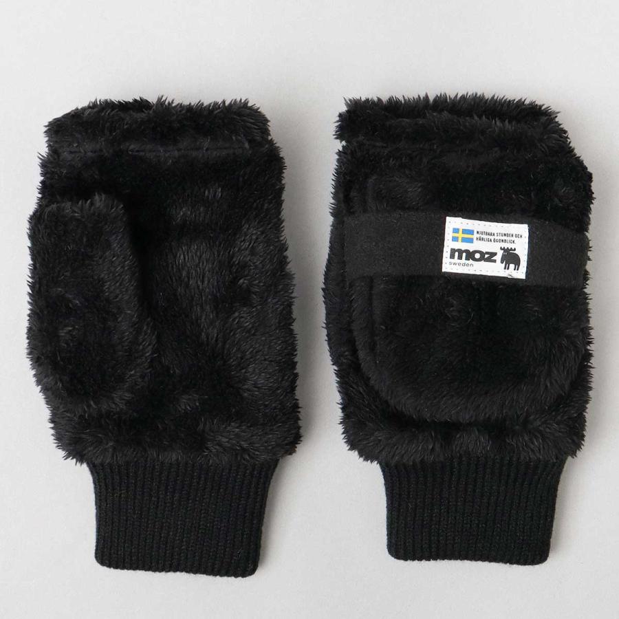 moz（モズ） 手袋 レディース ファー ボア フード付 ミトン グローブ