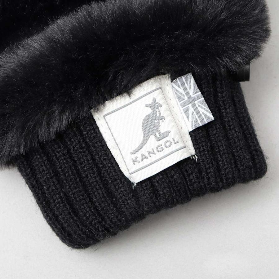 KANGOL（カンゴール） ストラップ付ミトングローブ ファーグローブ
