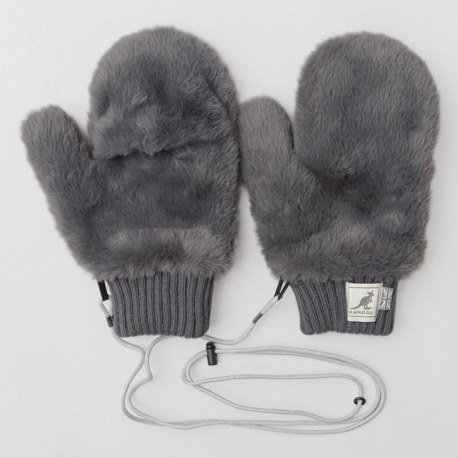 KANGOL（カンゴール） ミトン 手袋 ストラップ付き ファー ミトン