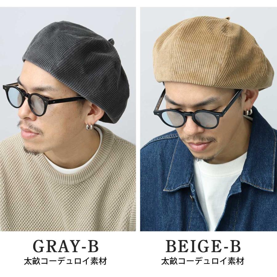 Basiquenti ベレー帽 メンズ レディース 春 夏 帽子 日本製 黒 グレー