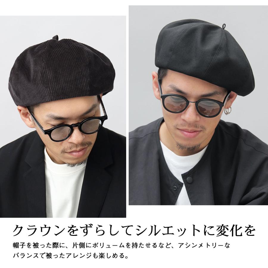 Basiquenti ベレー帽 メンズ レディース 春 夏 帽子 日本製 黒 グレー