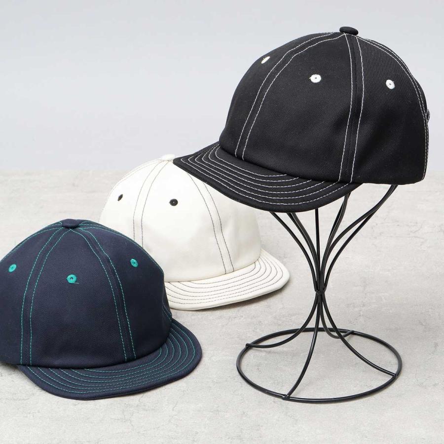 キャップ 帽子 メンズ つば短い アンパイアキャップ ツバ短い ショートバイザー 無地 シンプル 黒 白 紺 日本製 ミスターカバー Mr.COVER｜a-m-s｜02
