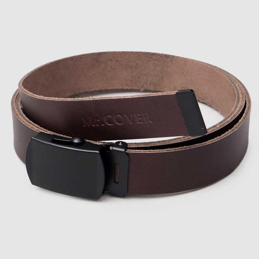 Mr.COVER ベルト メンズ 本革 穴なし ガチャベルト レザーベルト