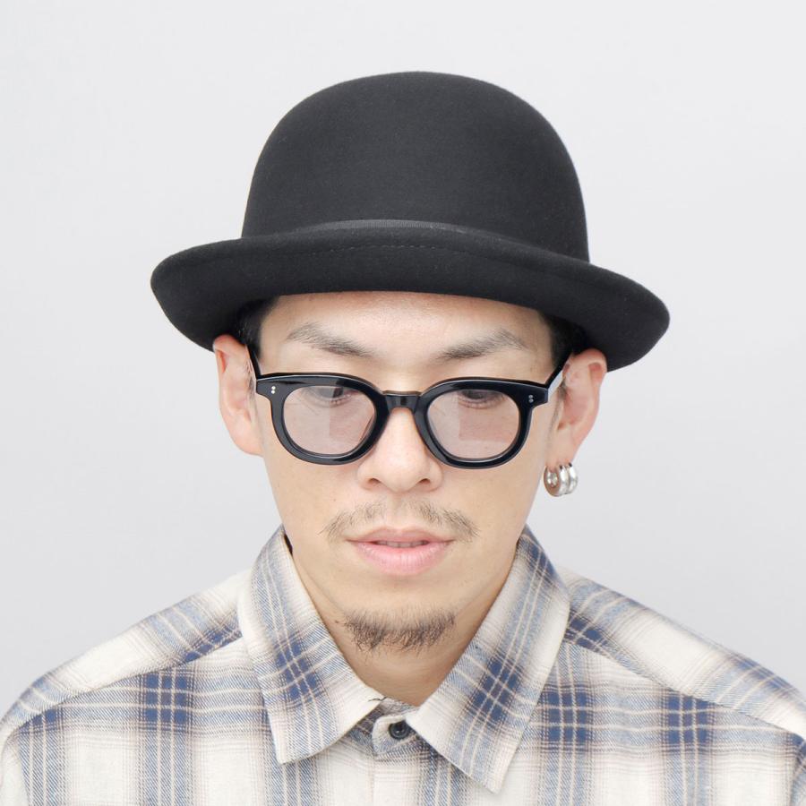 ハット ボーラーハット メンズ ウール フェルト 秋冬 ダービーハット ダービー帽 帽子 シンプル 黒 ベージュ 無地 つば短 秋冬小物 おしゃれ | Ruben | 10