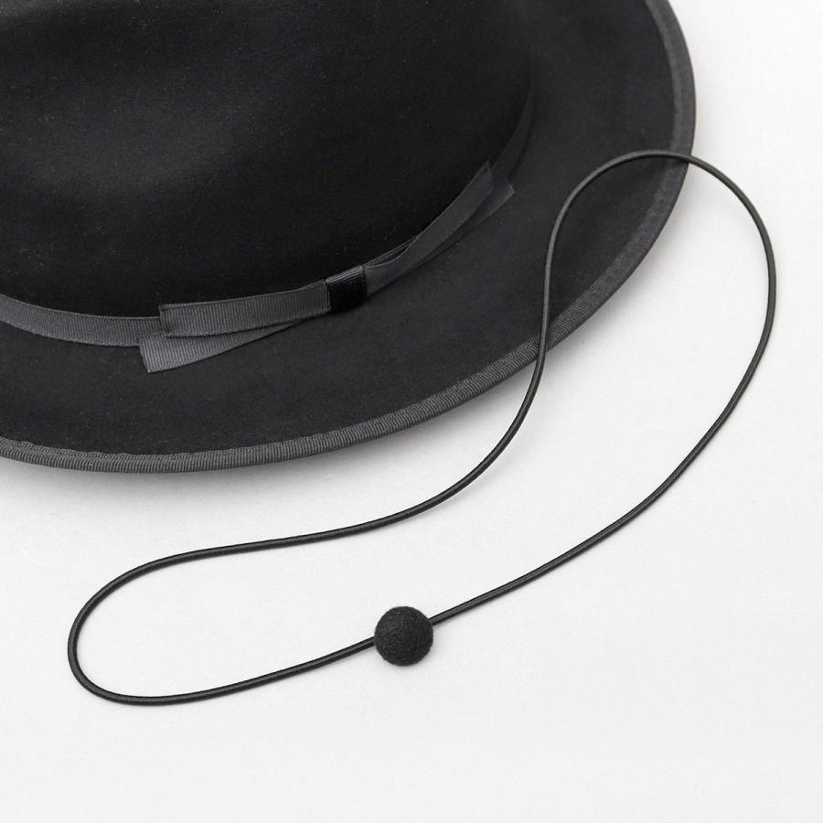 新品 RUBEN ロングブリム 中折れフェルトウールハット ブラック Ruben 在庫限り45%OFFクーポン 中折れハット メンズ レディース