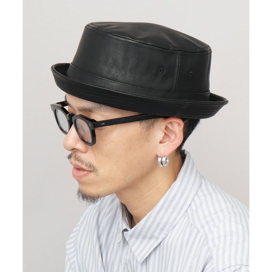 Ruben ポークパイハット メンズ 帽子 レザー調 フェイクレザー ハット