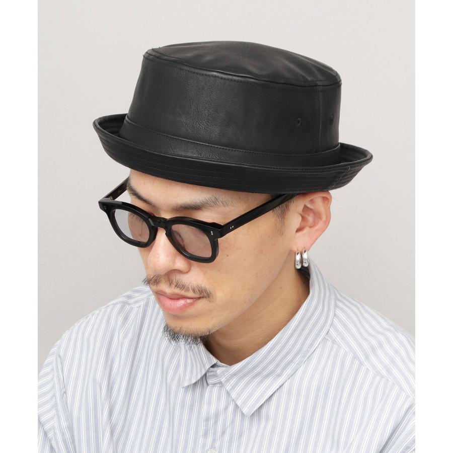 Ruben ポークパイハット メンズ 帽子 レザー調 フェイクレザー ハット