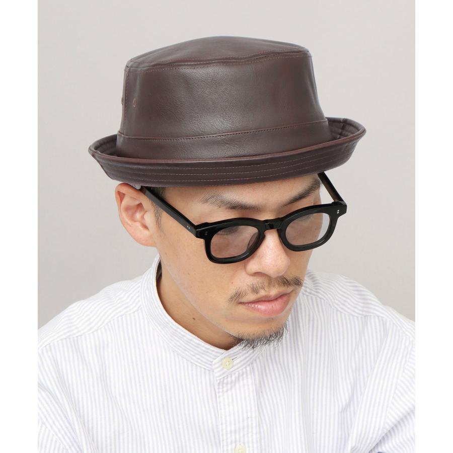 Ruben ポークパイハット メンズ 帽子 レザー調 フェイクレザー ハット