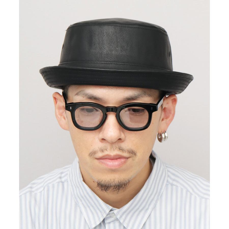 Ruben ポークパイハット メンズ 帽子 レザー調 フェイクレザー ハット