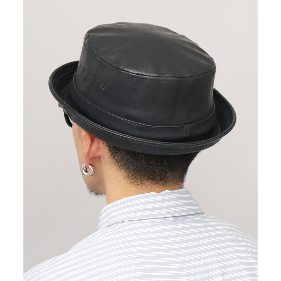 Ruben ポークパイハット メンズ 帽子 レザー調 フェイクレザー ハット