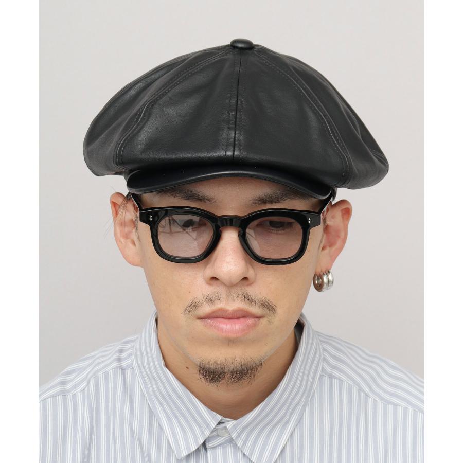 Ruben キャスケット メンズ 帽子 レザー調 フェイクレザー ニュース