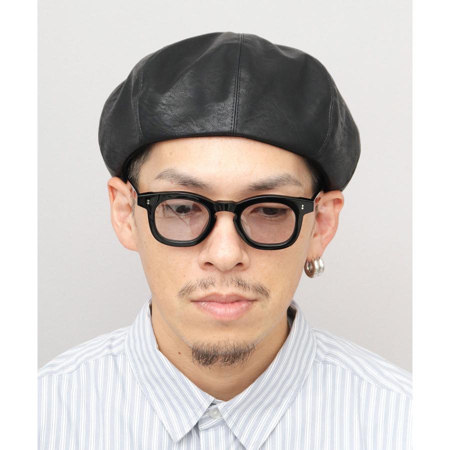 TNEON レザー ベレー帽 黒 Ruben ベレー帽 メンズ レザー調 フェイクレザー ベレー 帽子