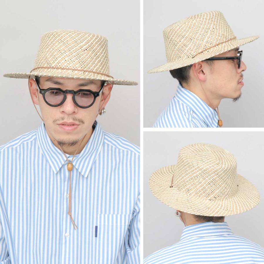 ReqHatter カンカン帽 メンズ レディース つば広 シーグラス