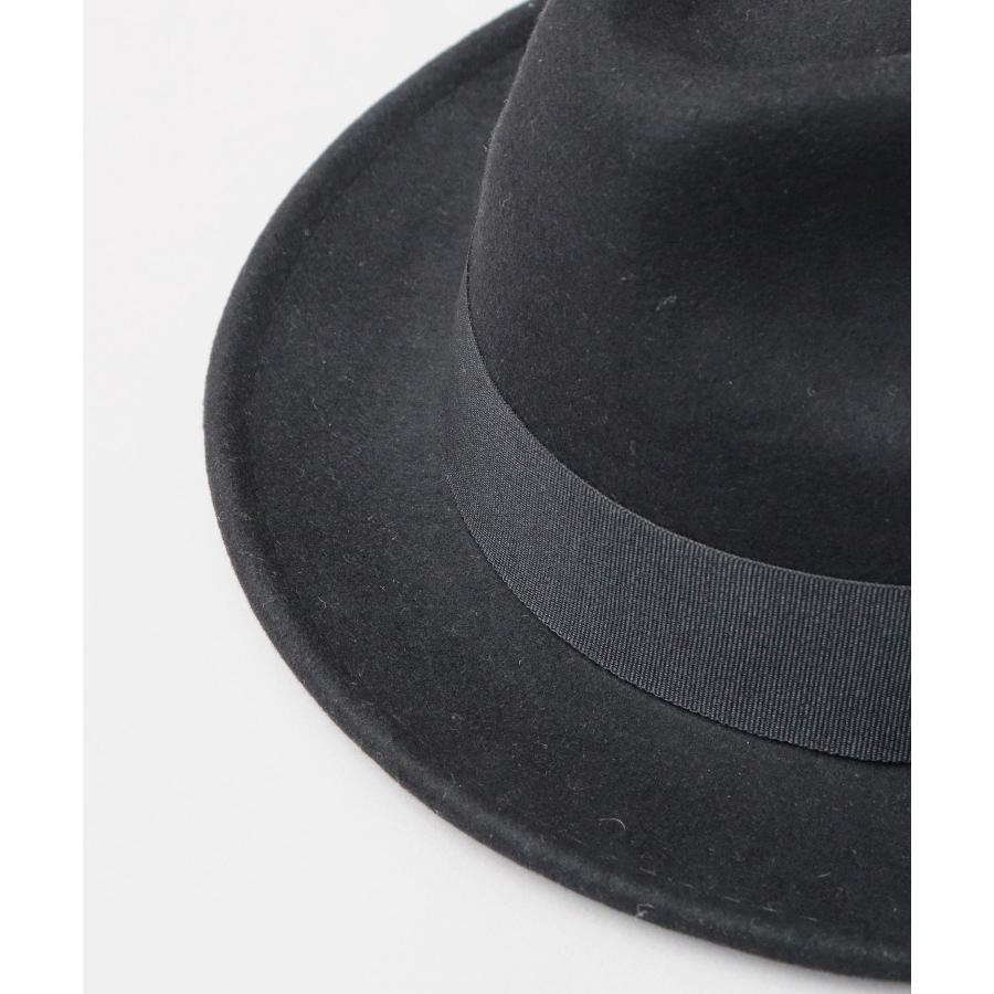 新品 ReqHatter ミドルブリム 2トーン フェルト中折ハット ブラック ReqHatter（レックハッター） 中折れハット メンズ レディース