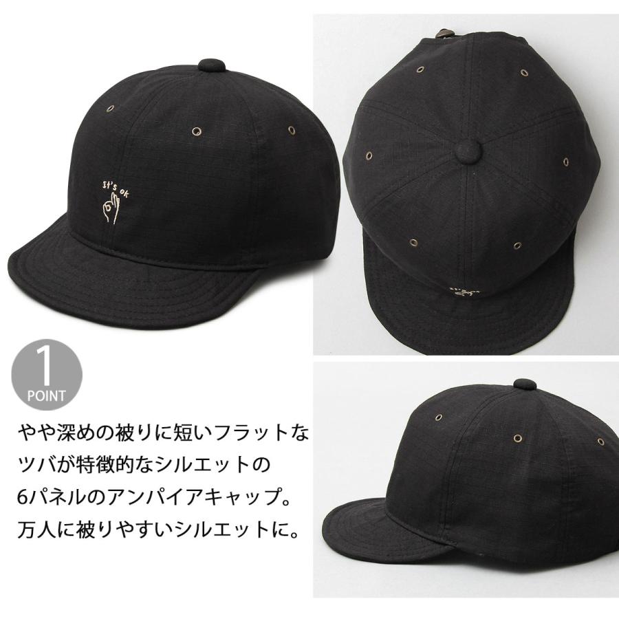 ベーシックエンチ Basiquenti 帽子 キャップ つば 短い ショートバイザー 野球帽 刺繍｜a-m-s｜03