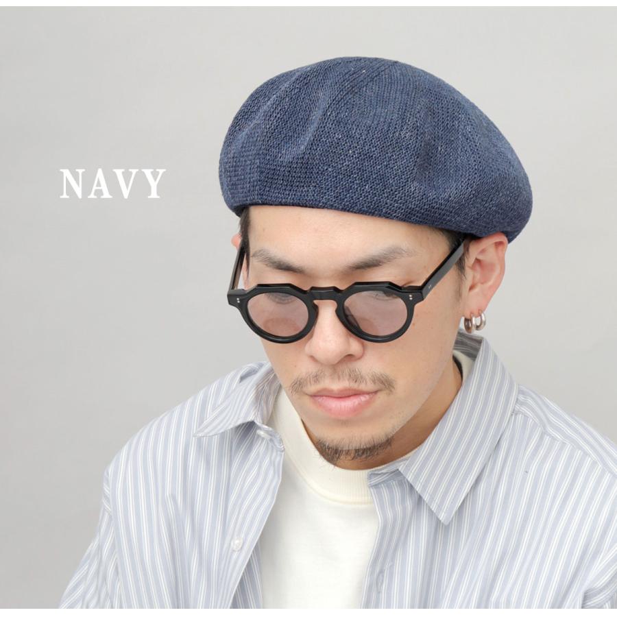 Basiquenti ベレー帽 メンズ レディース 春夏 リネン混 サーモ ベレー