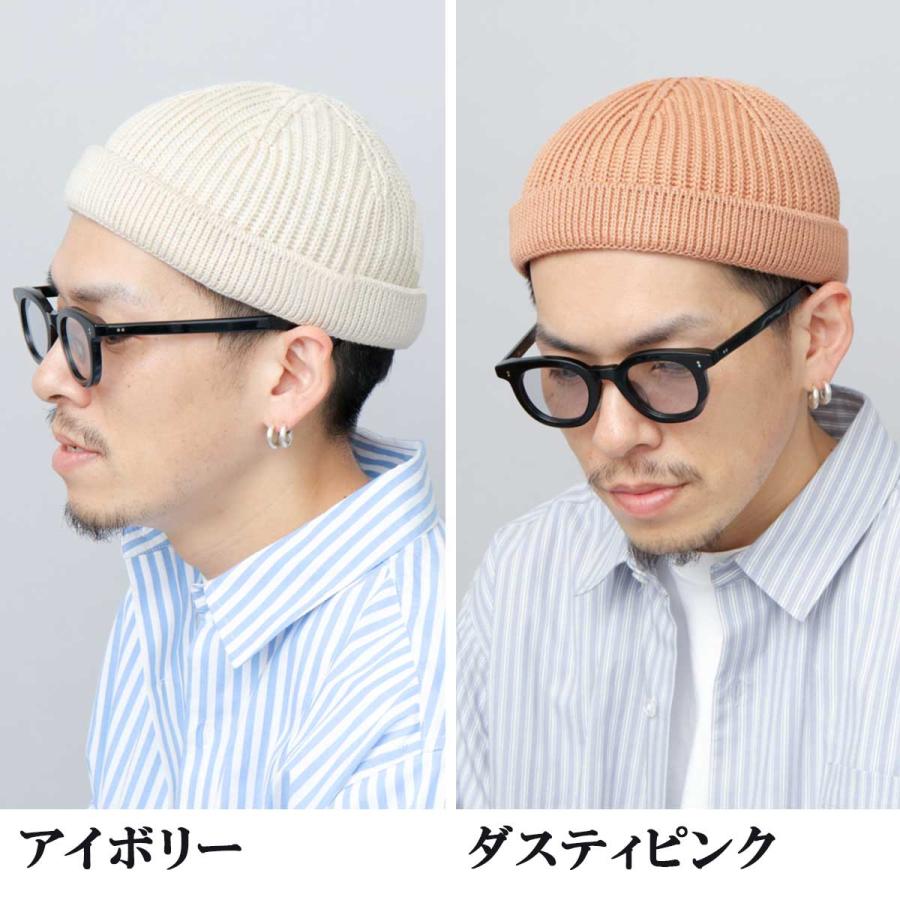 Basiquenti ロールニットワッチ ニット帽 浅め リブ編み メンズ