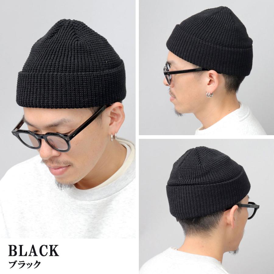 Basiquenti ワッフルニットワッチ メンズ レディース ニット帽 深め