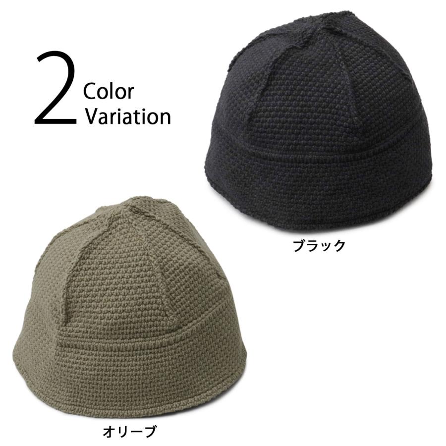 Basiquenti ハット メンズ セーラーハット 黒 ニットセーラーハット