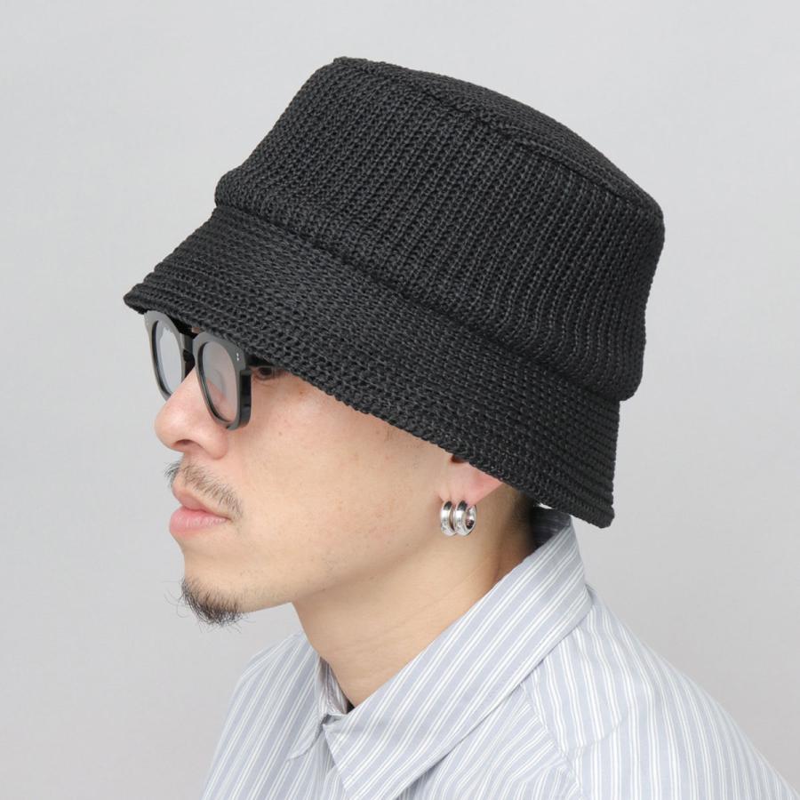 Basiquenti サマーバケットハット 透かし編み サーモハット メッシュ