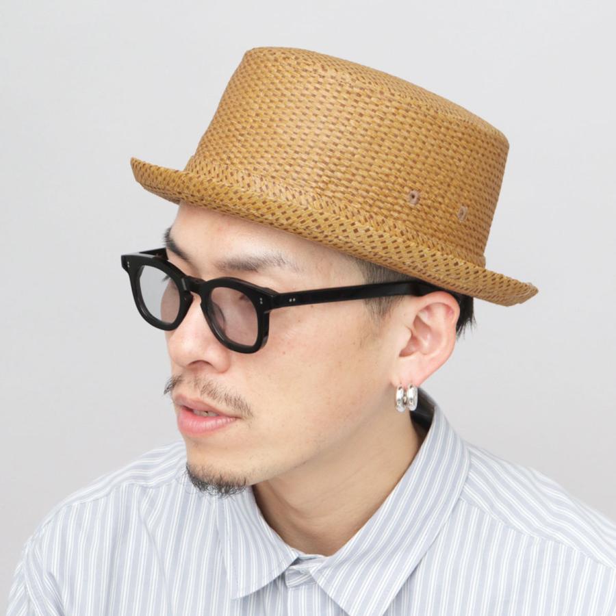 Basiquenti ポークパイハット ペーパーハット ストローハット 上向き