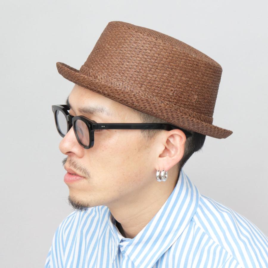 Basiquenti ポークパイハット ペーパーハット ストローハット 上向き