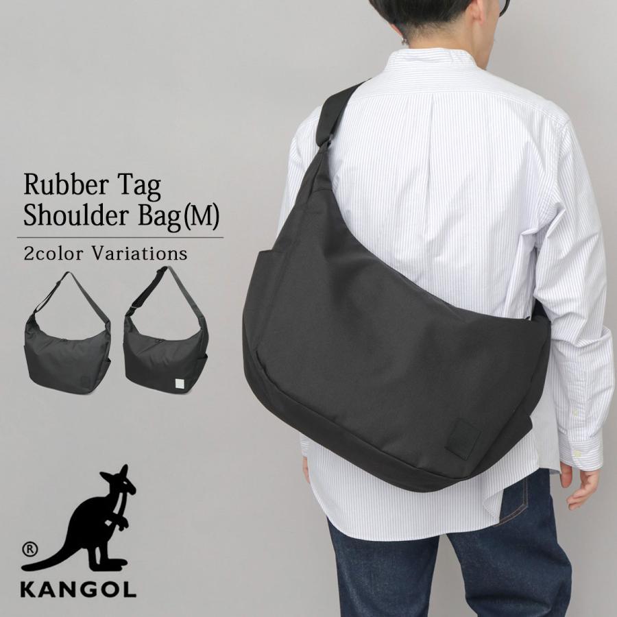 KANGOL カンゴール ショルダーバッグ メンズ レディース 斜めがけ バッグ A4 通勤 通学 ラバータグ ロゴ 舟形 バナナ型 黒 ブラック ギフト | KANGOL