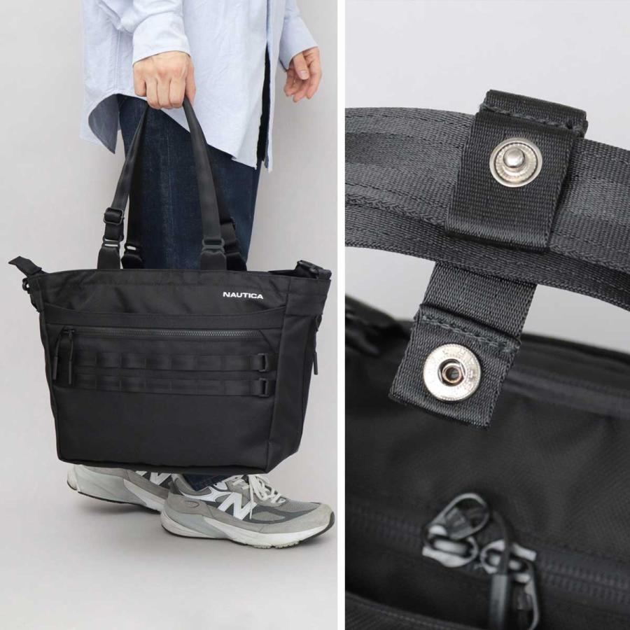 NAUTICA ノーティカ トートバッグ メンズ レディース A4 大容量 ビジネストート 2WAY マチ拡張 ポリエステル 多ポケット 通勤 通学 出張 旅行 父の日 ギフトの画像