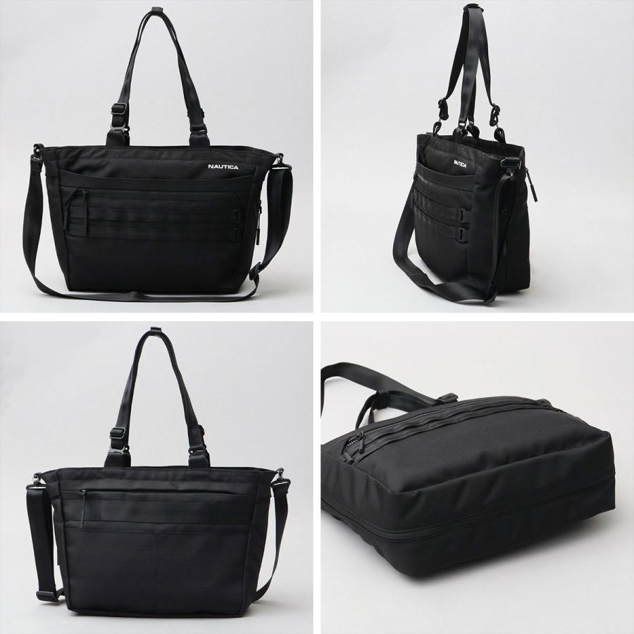 NAUTICA ノーティカ トートバッグ メンズ レディース A4 大容量 ビジネストート 2WAY マチ拡張 ポリエステル 多ポケット 通勤 通学 出張 旅行 父の日 ギフトの画像