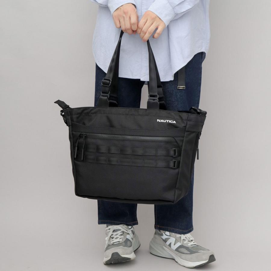 NAUTICA ノーティカ トートバッグ メンズ レディース A4 大容量 ビジネストート 2WAY マチ拡張 ポリエステル 多ポケット 通勤 通学 出張 旅行 父の日 ギフトの画像