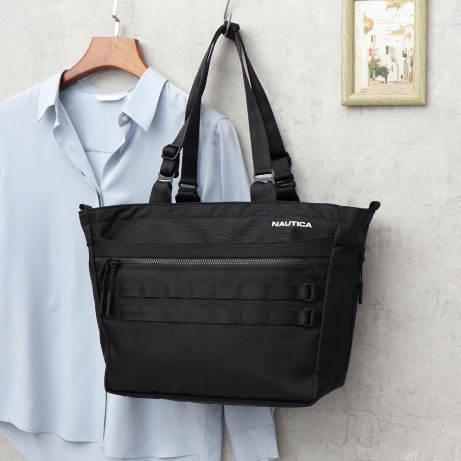 NAUTICA ノーティカ トートバッグ メンズ レディース A4 大容量 ビジネストート 2WAY マチ拡張 ポリエステル 多ポケット 通勤 通学 出張 旅行 父の日 ギフトの画像