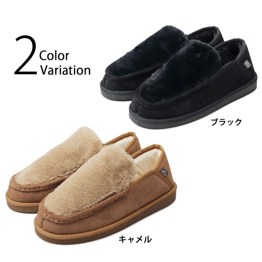 MEI（メイ） ファー スリッポン モックシューズ メンズ 2WAY フェイク