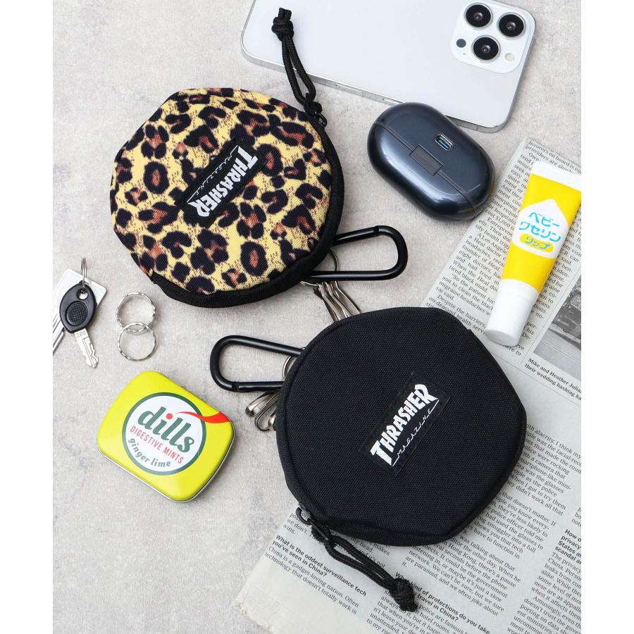 THRASHER（スラッシャー） ポーチ 小物入れ コインケース サークルマルチケース 丸型 カラビナ付き メンズ レディース レオパード 黒 :  A.M.S. - 通販 - Yahoo!ショッピング