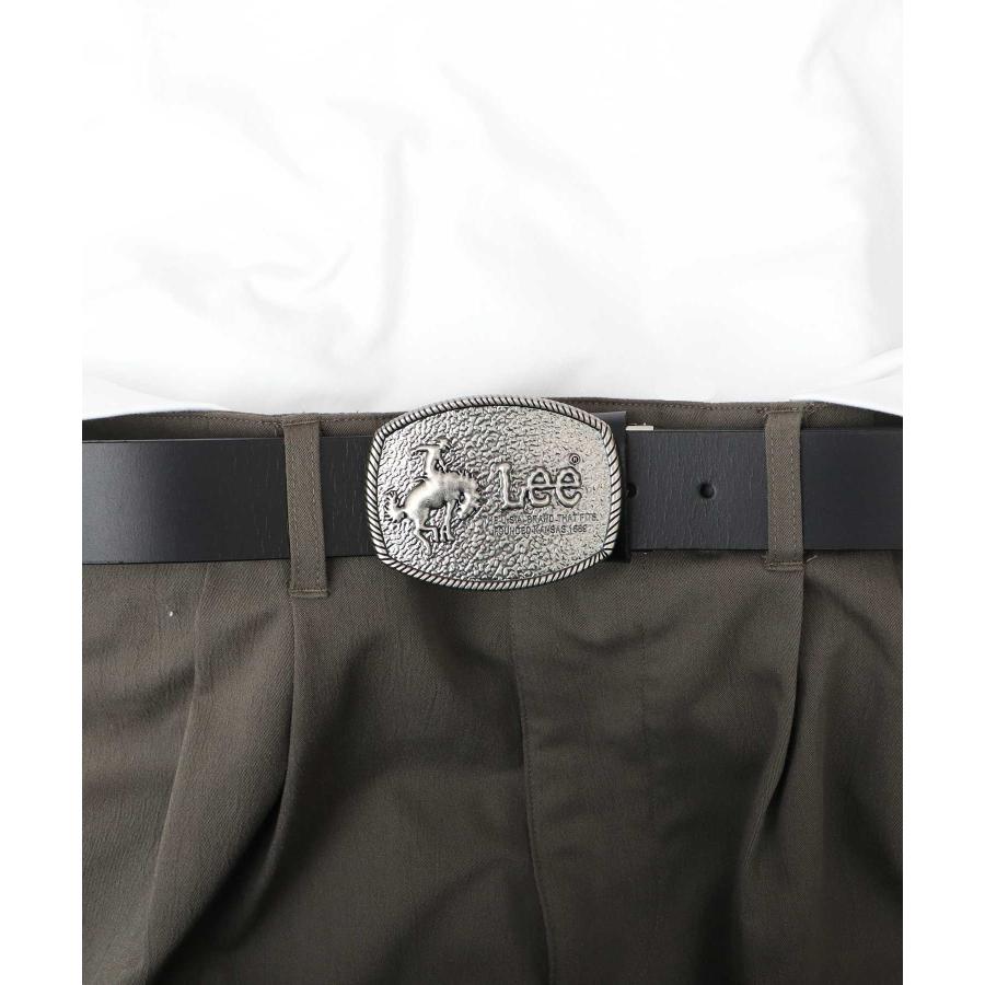 Lee（リー） 本革 レザーベルト メンズ 跳ね馬 ウエスタン 大きめ