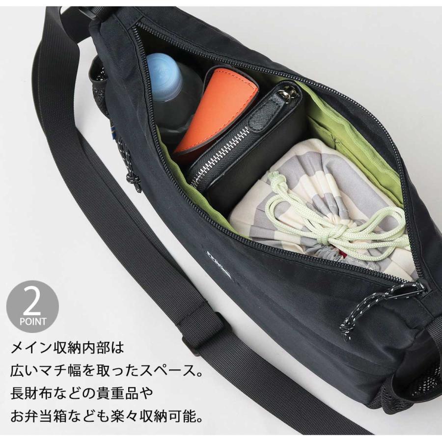 ショルダーバッグ　ワンポイント　シンプルショルダーバッグ　舟形　マチ広め　収納力抜群　ショルダーベルト　５段階調整　軽量　シンプル　レディースバッグ moz（モズ） ショルダーバッグ 撥水 コンパクト バナナ型 舟形 斜