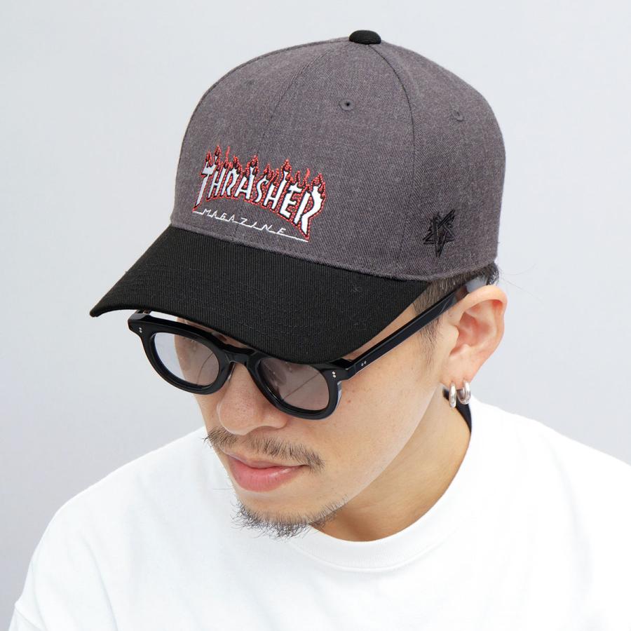 THRASHER スラッシャー FLAME LOGO ツイルキャップ ローキャップ 帽子 ファイヤーロゴ 刺 バイカラー 6パネル スケーター｜a-m-s｜17