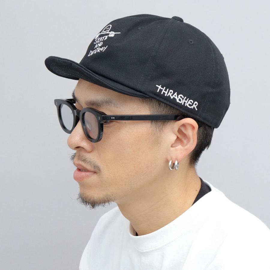 THRASHER スラッシャー MarkGonzales マークゴンザレス コラボ ショートバイザー キャップ 帽子 ボールキャップ 刺繍 スケーター