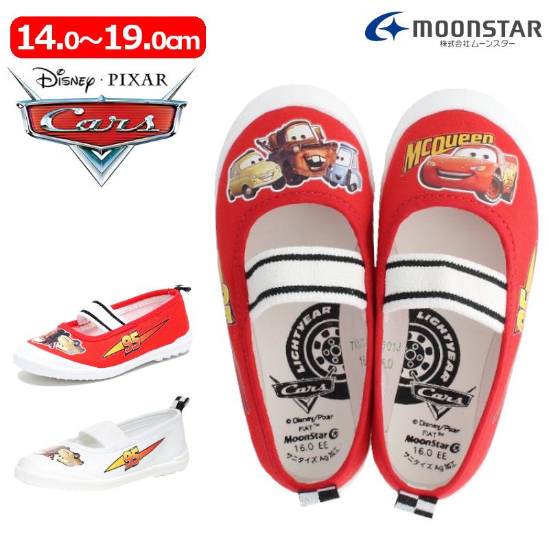 Moonstar ムーンスター 05バレー カーズ キッズ ディズニー バレーシューズ ベビー ホワイト レッド 子供 屋内シューズ 肌触りがいい ディズニー