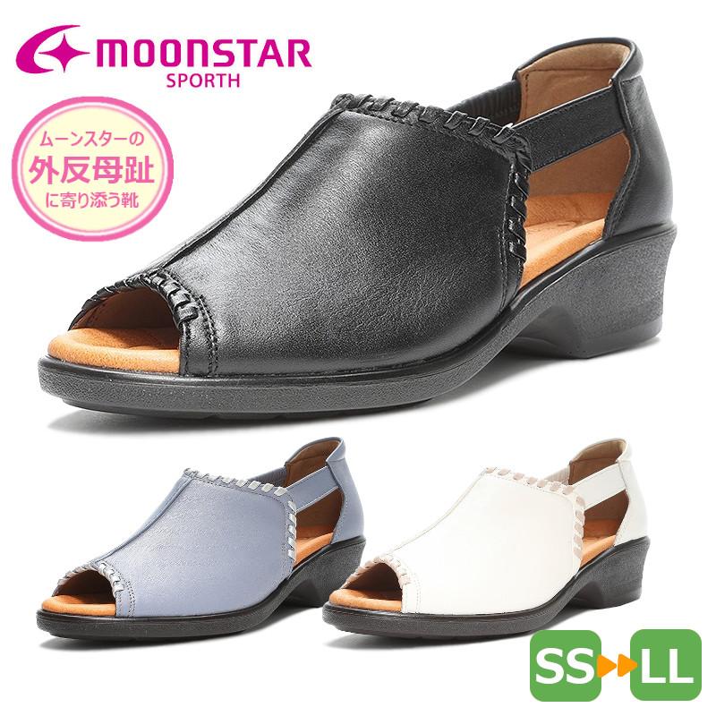 美品 ムーンスター スポルス ブラック レディース サンダル　LL ムーンスター スポルス MoonStar SPORTH SP 9331 SP9331 コンフォート