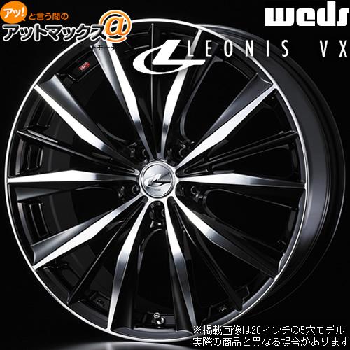 美品 WEDS ウェッズ レオニス VX 18インチ  4本セット WEDS Weds LEONIS VX ホイール4本Set ブラック/ミラーカット 7.0
