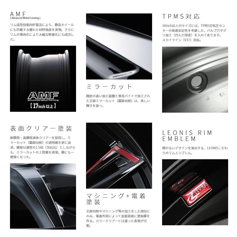 4本購入で特典付 WEDS ウェッズ 0039339 アルミホイール1本 レオニス GX 16インチ リム幅5.0J インセット+45 4穴 PCD100 PBMCの画像