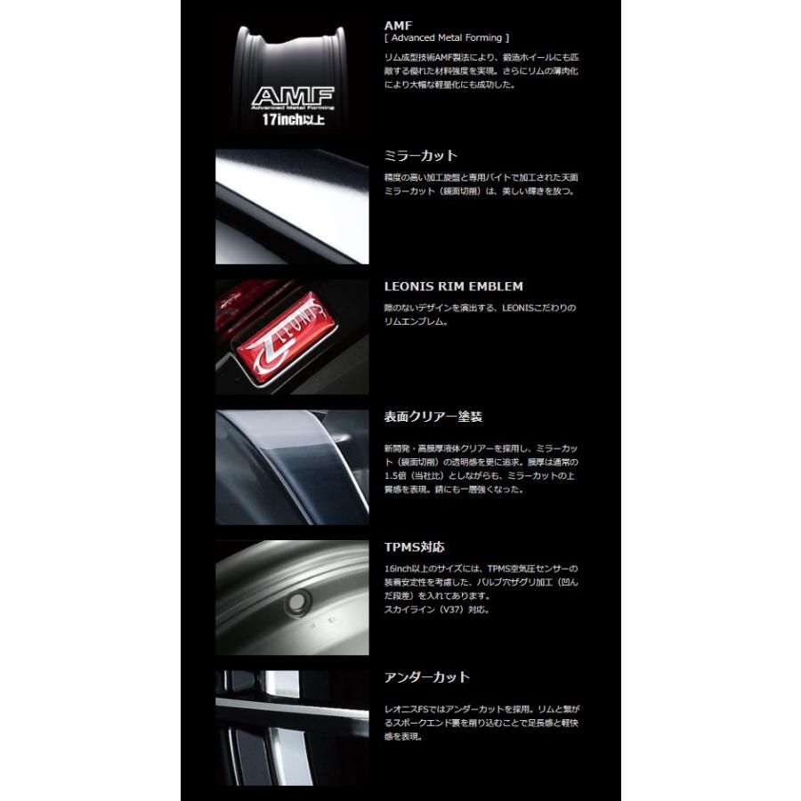 4本購入で特典付 WEDS ウェッズ 0039979 アルミホイール1本 LEONIS FS レオニス エフエス 17インチ 7.0 +47 5穴 100 BMCMC | WEDS | 03