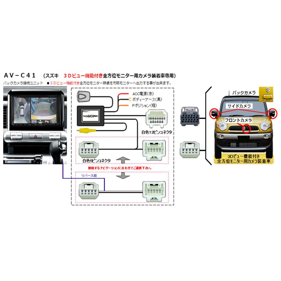 Bullcon ブルコン フジ電機工業 MAGICONE マジコネ AV-C41 バックカメラ接続ユニット スズキ用 クロスビー スペーシアカスタム｜a-max｜02