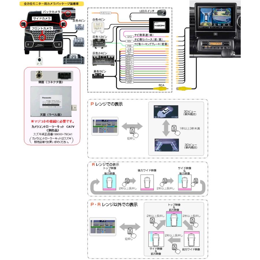 Bullcon ブルコン フジ電機工業 MAGICONE マジコネ AV-C58 バックカメラ接続ユニット スズキ スペーシア 全方位モニター用カメラパッケージ装着車｜a-max｜02