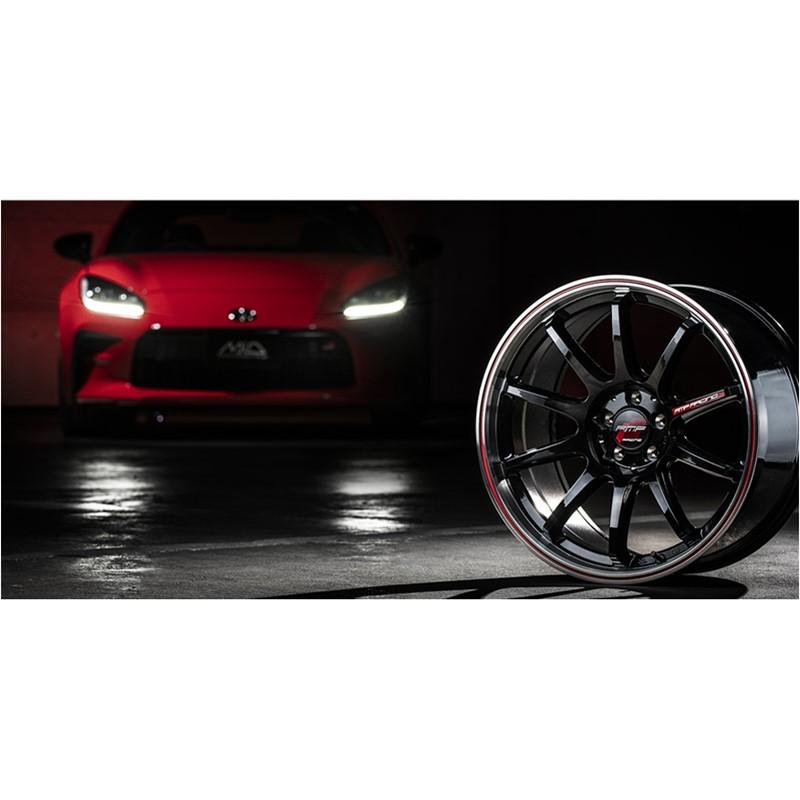 MID マルカサービス アルミホイール1本 RMP Racing R10 18インチ リム幅9.5J inset+22 5H PCD114.3 レーシングチタンシルバー/リムポリッシュの画像