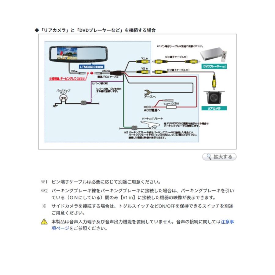 データシステム LTM6023II 4.3inch バックミラーモニター DC12V RCA