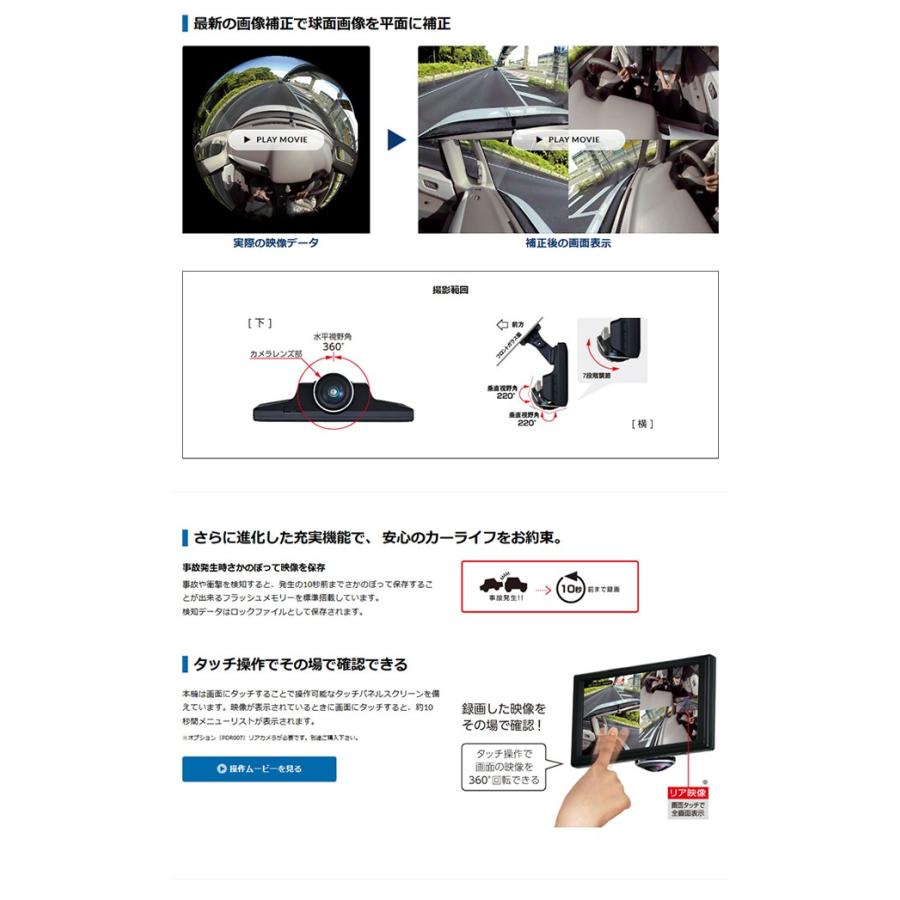 PDR650SV SEIWA セイワ 360EYEドライブレコーダー 5インチ LCD
